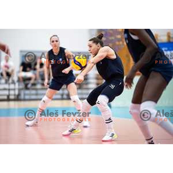 in action during Women\'s friendly volleyball match between Slovenia and Croatia in Center Dras, Maribor, Slovenia on July 24, 2025 Photo:Jure Banfi