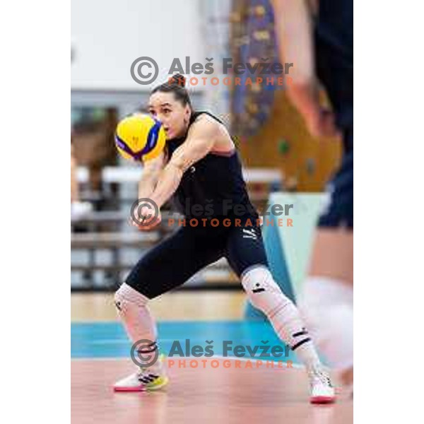 in action during Women\'s friendly volleyball match between Slovenia and Croatia in Center Dras, Maribor, Slovenia on July 24, 2025 Photo:Jure Banfi