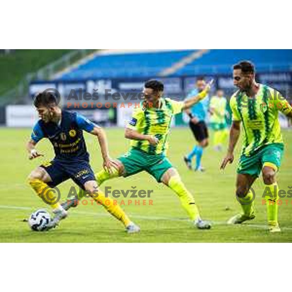 in action during UEFA Europa League 2025/26 qualifier football match between NK Celje (SLO) and AEK Larnaca FC (CYP) in Stadion z’dezele, Celje, Slovenia on July 24, 2025. Photo: Jure Banfi
