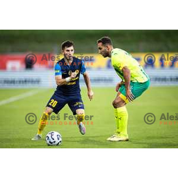 in action during UEFA Europa League 2025/26 qualifier football match between NK Celje (SLO) and AEK Larnaca FC (CYP) in Stadion z’dezele, Celje, Slovenia on July 24, 2025. Photo: Jure Banfi