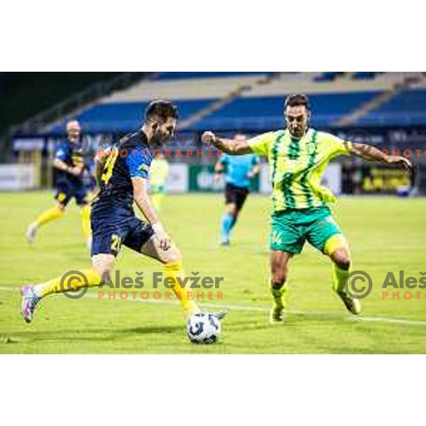 in action during UEFA Europa League 2025/26 qualifier football match between NK Celje (SLO) and AEK Larnaca FC (CYP) in Stadion z’dezele, Celje, Slovenia on July 24, 2025. Photo: Jure Banfi