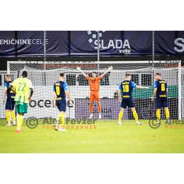 in action during UEFA Europa League 2025/26 qualifier football match between NK Celje (SLO) and AEK Larnaca FC (CYP) in Stadion z’dezele, Celje, Slovenia on July 24, 2025. Photo: Jure Banfi