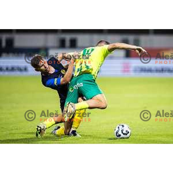 in action during UEFA Europa League 2025/26 qualifier football match between NK Celje (SLO) and AEK Larnaca FC (CYP) in Stadion z’dezele, Celje, Slovenia on July 24, 2025. Photo: Jure Banfi