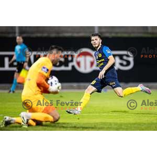 in action during UEFA Europa League 2025/26 qualifier football match between NK Celje (SLO) and AEK Larnaca FC (CYP) in Stadion z’dezele, Celje, Slovenia on July 24, 2025. Photo: Jure Banfi