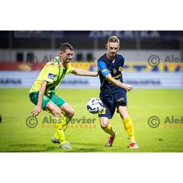 in action during UEFA Europa League 2025/26 qualifier football match between NK Celje (SLO) and AEK Larnaca FC (CYP) in Stadion z’dezele, Celje, Slovenia on July 24, 2025. Photo: Jure Banfi