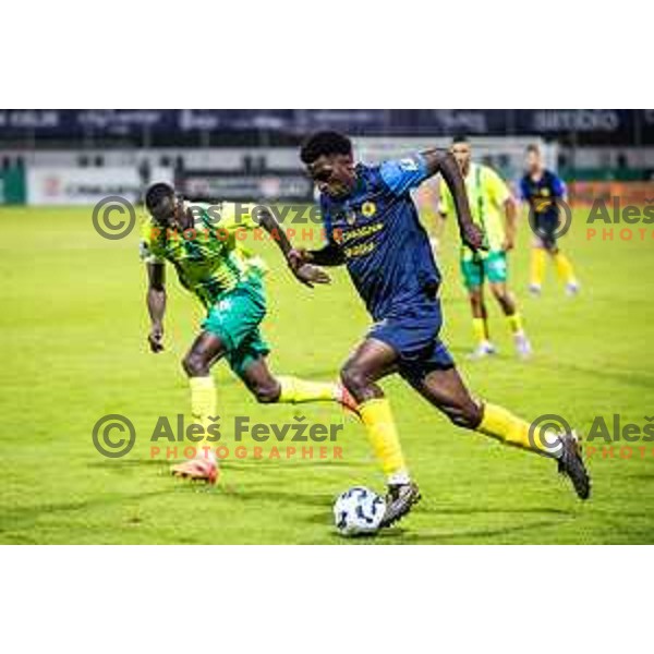 Chidi in action during UEFA Europa League 2025/26 qualifier football match between NK Celje (SLO) and AEK Larnaca FC (CYP) in Stadion z’dezele, Celje, Slovenia on July 24, 2025. Photo: Jure Banfi