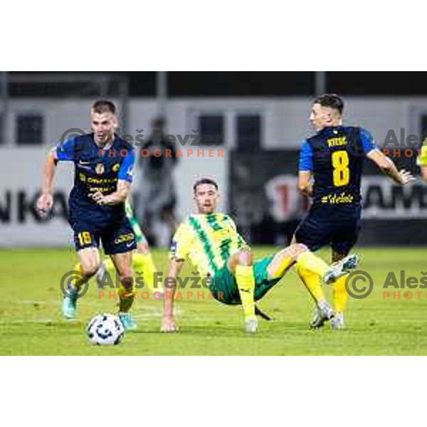 in action during UEFA Europa League 2025/26 qualifier football match between NK Celje (SLO) and AEK Larnaca FC (CYP) in Stadion z’dezele, Celje, Slovenia on July 24, 2025. Photo: Jure Banfi