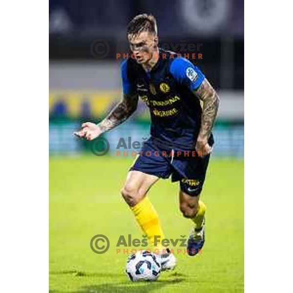 Franko Kovacevic in action during UEFA Europa League 2025/26 qualifier football match between NK Celje (SLO) and AEK Larnaca FC (CYP) in Stadion z’dezele, Celje, Slovenia on July 24, 2025. Photo: Jure Banfi