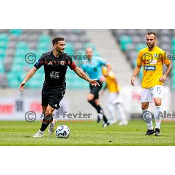 in action during Prva liga Telemach 2025/2026 football match between Bravo and Mura in Ljubljana, Slovenia on July 26, 2025