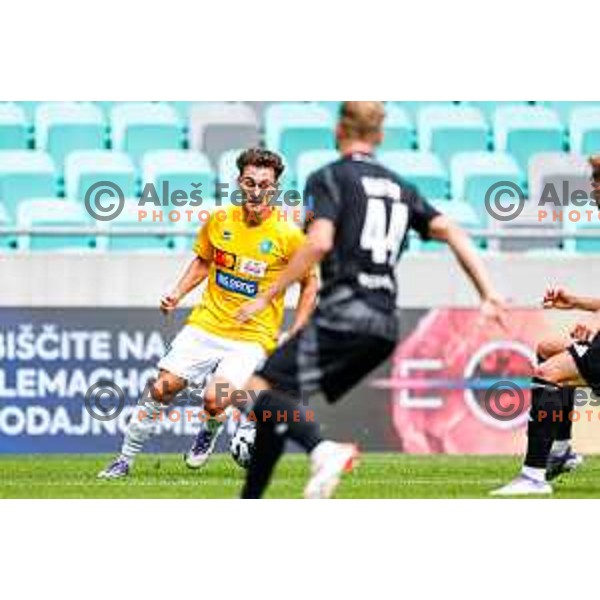 in action during Prva liga Telemach 2025/2026 football match between Bravo and Mura in Ljubljana, Slovenia on July 26, 2025