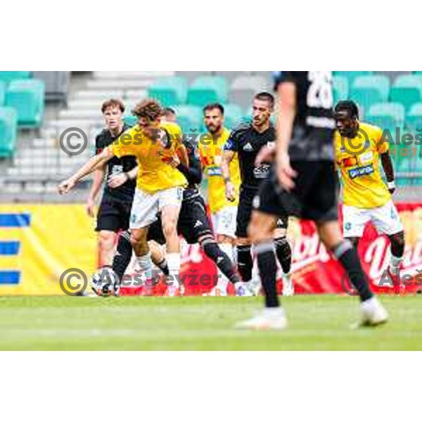 in action during Prva liga Telemach 2025/2026 football match between Bravo and Mura in Ljubljana, Slovenia on July 26, 2025