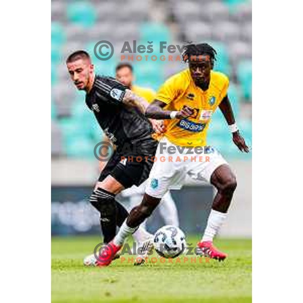 in action during Prva liga Telemach 2025/2026 football match between Bravo and Mura in Ljubljana, Slovenia on July 26, 2025