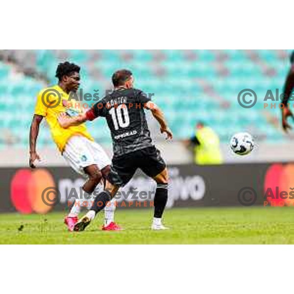 in action during Prva liga Telemach 2025/2026 football match between Bravo and Mura in Ljubljana, Slovenia on July 26, 2025