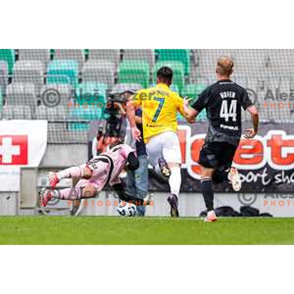 in action during Prva liga Telemach 2025/2026 football match between Bravo and Mura in Ljubljana, Slovenia on July 26, 2025
