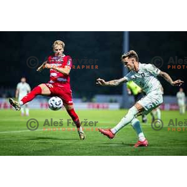 in action during Prva liga Telemach football match between NK Aluminij and NK Olimpija in Sportni park Aluminij, Kidricevo, Slovenia on July 26, 2025. Photo: Jure Banfi