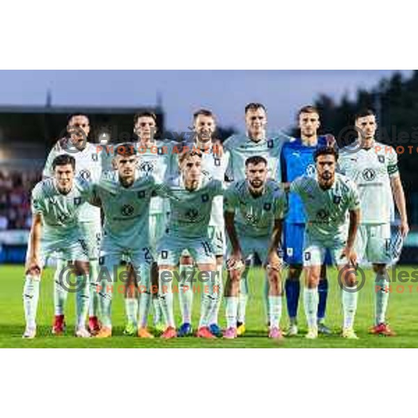 NK Olimpija starting eleven during Prva liga Telemach football match between NK Aluminij and NK Olimpija in Sportni park Aluminij, Kidricevo, Slovenia on July 26, 2025. Photo: Jure Banfi