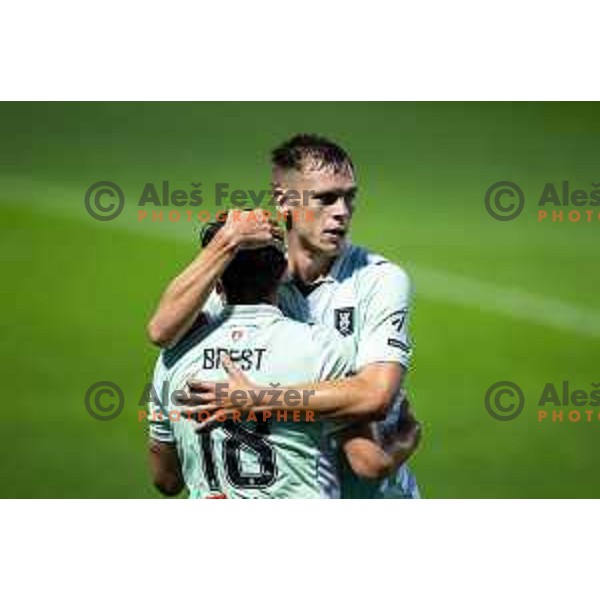 in action during Prva liga Telemach football match between NK Aluminij and NK Olimpija in Sportni park Aluminij, Kidricevo, Slovenia on July 26, 2025. Photo: Jure Banfi