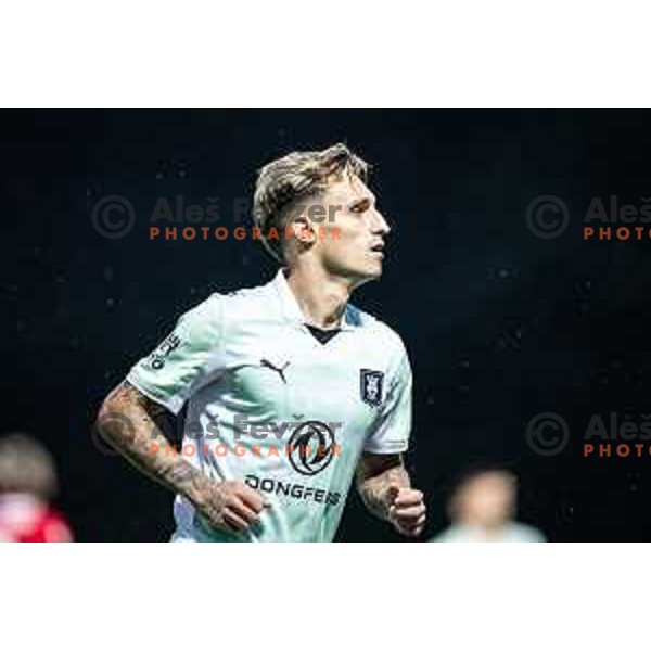 in action during Prva liga Telemach football match between NK Aluminij and NK Olimpija in Sportni park Aluminij, Kidricevo, Slovenia on July 26, 2025. Photo: Jure Banfi