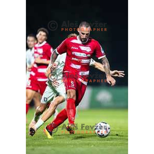 Amir Feratovic in action during Prva liga Telemach football match between NK Aluminij and NK Olimpija in Sportni park Aluminij, Kidricevo, Slovenia on July 26, 2025. Photo: Jure Banfi