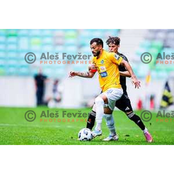 in action during Prva liga Telemach 2025/2026 football match between Bravo and Mura in Ljubljana, Slovenia on July 26, 2025