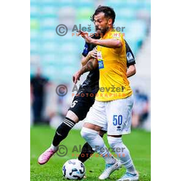 in action during Prva liga Telemach 2025/2026 football match between Bravo and Mura in Ljubljana, Slovenia on July 26, 2025