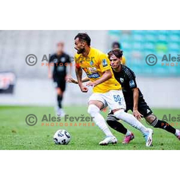 in action during Prva liga Telemach 2025/2026 football match between Bravo and Mura in Ljubljana, Slovenia on July 26, 2025