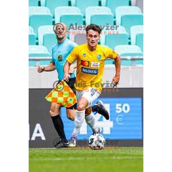 in action during Prva liga Telemach 2025/2026 football match between Bravo and Mura in Ljubljana, Slovenia on July 26, 2025