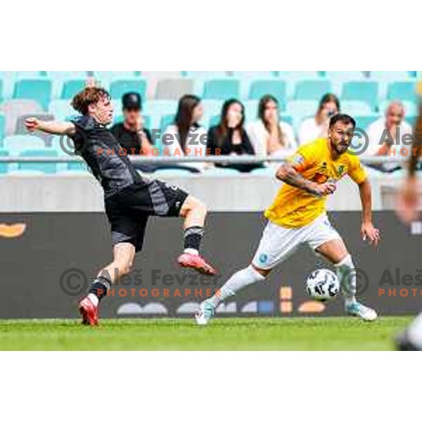 in action during Prva liga Telemach 2025/2026 football match between Bravo and Mura in Ljubljana, Slovenia on July 26, 2025