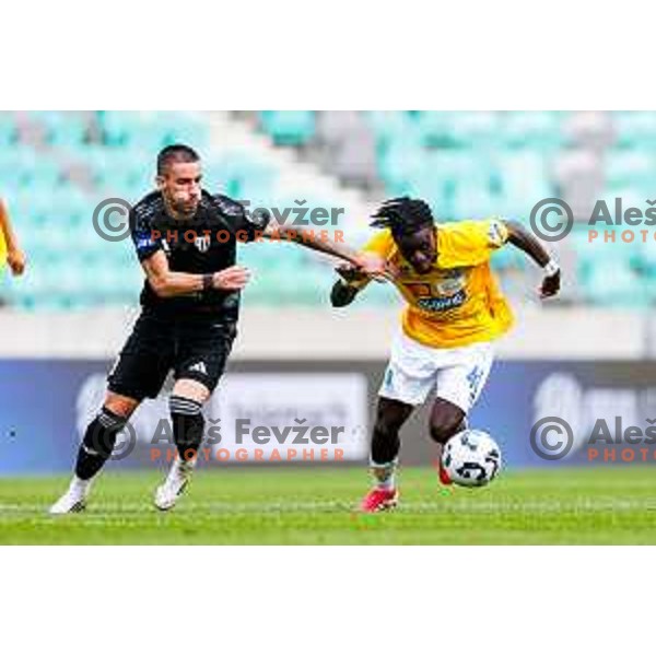 in action during Prva liga Telemach 2025/2026 football match between Bravo and Mura in Ljubljana, Slovenia on July 26, 2025