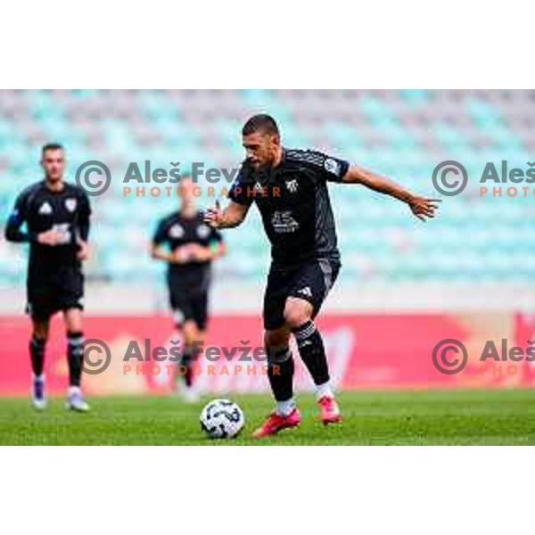 in action during Prva liga Telemach 2025/2026 football match between Bravo and Mura in Ljubljana, Slovenia on July 26, 2025
