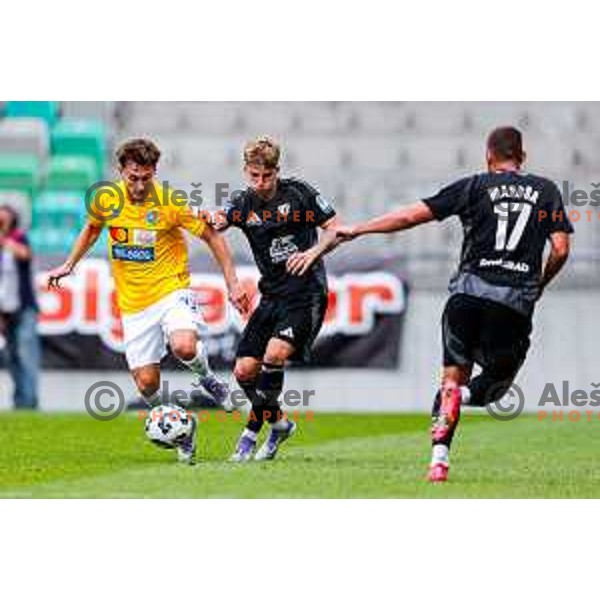 in action during Prva liga Telemach 2025/2026 football match between Bravo and Mura in Ljubljana, Slovenia on July 26, 2025