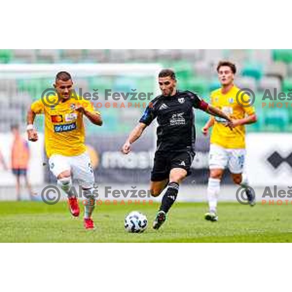 in action during Prva liga Telemach 2025/2026 football match between Bravo and Mura in Ljubljana, Slovenia on July 26, 2025
