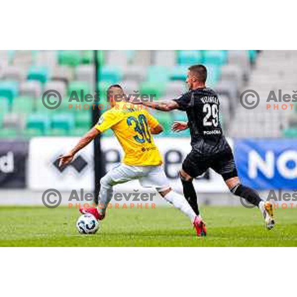 in action during Prva liga Telemach 2025/2026 football match between Bravo and Mura in Ljubljana, Slovenia on July 26, 2025
