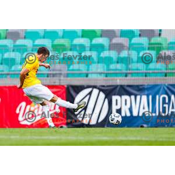 in action during Prva liga Telemach 2025/2026 football match between Bravo and Mura in Ljubljana, Slovenia on July 26, 2025