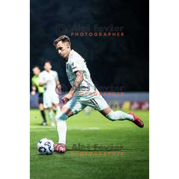 Alejandro Blanco Sanchez in action during Prva liga Telemach football match between NK Aluminij and NK Olimpija in Sportni park Aluminij, Kidricevo, Slovenia on July 26, 2025. Photo: Jure Banfi
