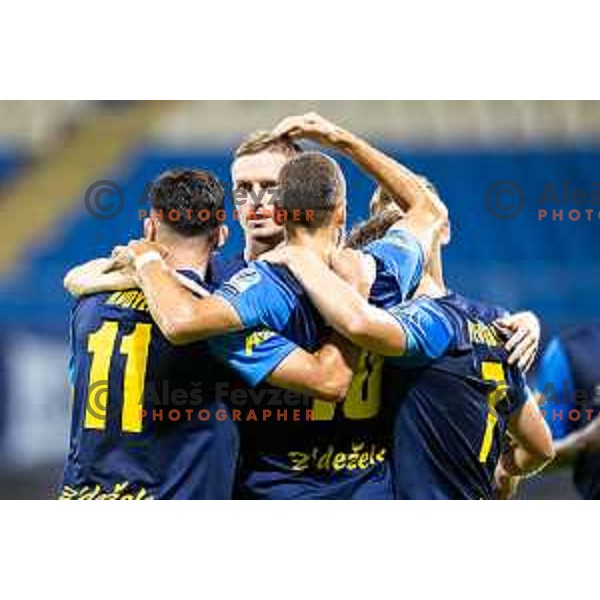 in action during Prva liga Telemach football match between NK Celje and NK Kalcer Radomlje in Stadion z’dezele, Celje, Slovenia on July 27, 2025. Photo: Jure Banfi