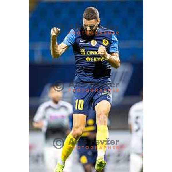 Danijel Sturm celebrates goal during Prva liga Telemach football match between NK Celje and NK Kalcer Radomlje in Stadion z’dezele, Celje, Slovenia on July 27, 2025. Photo: Jure Banfi