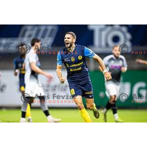 Danijel Sturm celebrates goal during Prva liga Telemach football match between NK Celje and NK Kalcer Radomlje in Stadion z’dezele, Celje, Slovenia on July 27, 2025. Photo: Jure Banfi