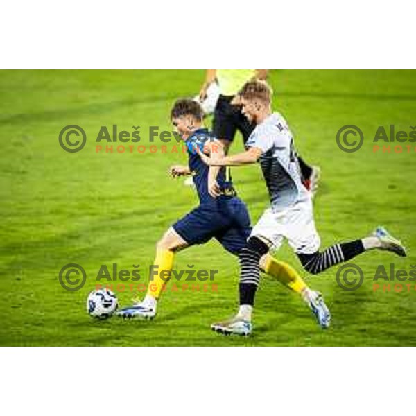 in action during Prva liga Telemach football match between NK Celje and NK Kalcer Radomlje in Stadion z’dezele, Celje, Slovenia on July 27, 2025. Photo: Jure Banfi