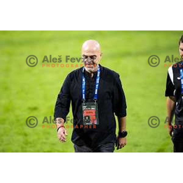 Jugoslav Trencovski, head coach of NK Kalcer Radomlje during Prva liga Telemach football match between NK Celje and NK Kalcer Radomlje in Stadion z’dezele, Celje, Slovenia on July 27, 2025. Photo: Jure Banfi
