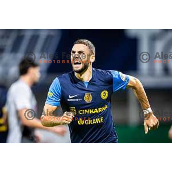 Danijel Sturm celebrates goal during Prva liga Telemach football match between NK Celje and NK Kalcer Radomlje in Stadion z’dezele, Celje, Slovenia on July 27, 2025. Photo: Jure Banfi