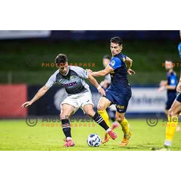 in action during Prva liga Telemach football match between NK Celje and NK Kalcer Radomlje in Stadion z’dezele, Celje, Slovenia on July 27, 2025. Photo: Jure Banfi