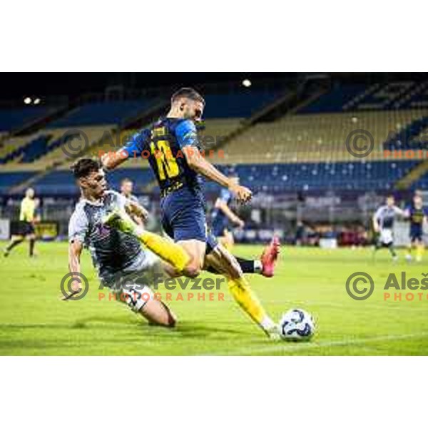 Danijel Sturm in action during Prva liga Telemach football match between NK Celje and NK Kalcer Radomlje in Stadion z’dezele, Celje, Slovenia on July 27, 2025. Photo: Jure Banfi