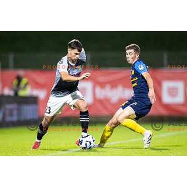 in action during Prva liga Telemach football match between NK Celje and NK Kalcer Radomlje in Stadion z’dezele, Celje, Slovenia on July 27, 2025. Photo: Jure Banfi