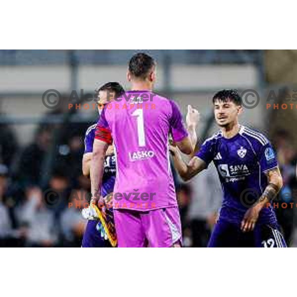 Gregor Sikosek in action during Prva liga Telemach 2025/2026 football match between Dozmale and Maribor in Domzale, Slovenia on July 27, 2025