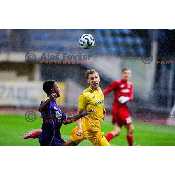 in action during Prva liga Telemach 2025/2026 football match between Dozmale and Maribor in Domzale, Slovenia on July 27, 2025