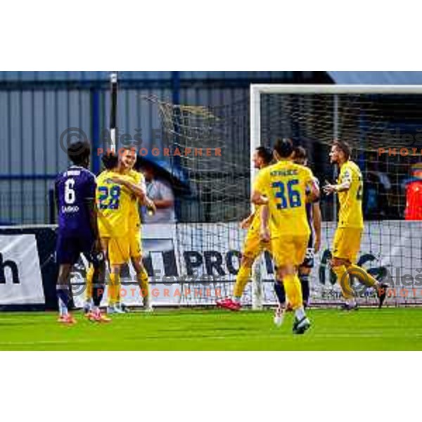 in action during Prva liga Telemach 2025/2026 football match between Dozmale and Maribor in Domzale, Slovenia on July 27, 2025