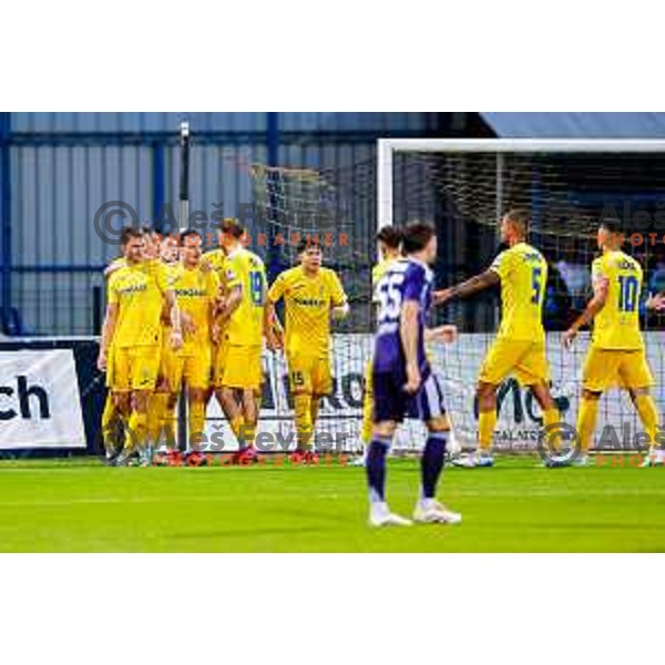 in action during Prva liga Telemach 2025/2026 football match between Dozmale and Maribor in Domzale, Slovenia on July 27, 2025