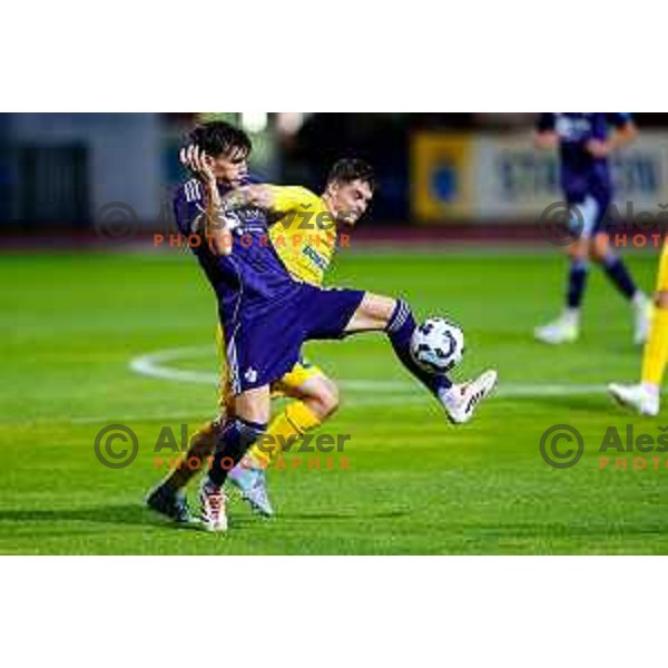 in action during Prva liga Telemach 2025/2026 football match between Dozmale and Maribor in Domzale, Slovenia on July 27, 2025