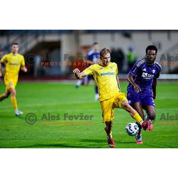 Nino Milic and Benjamin Tetteh of Maribor in action during Prva liga Telemach 2025/2026 football match between Dozmale and Maribor in Domzale, Slovenia on July 27, 2025
